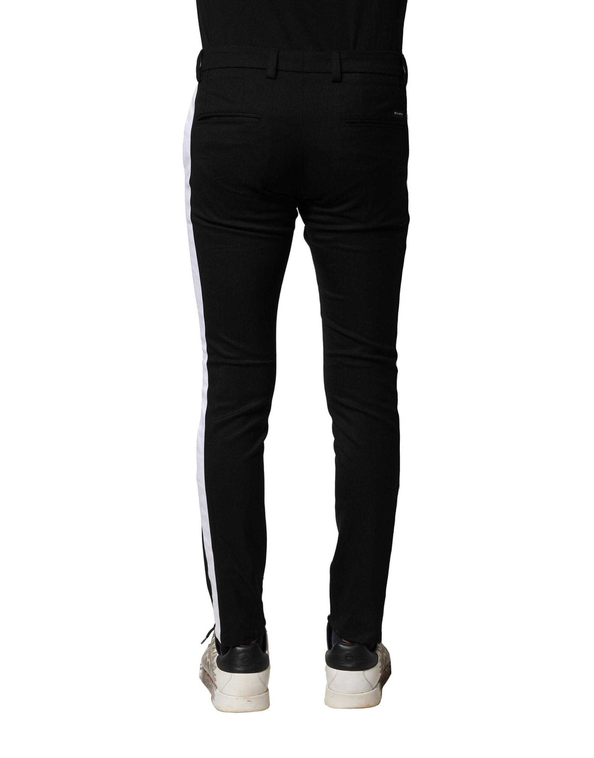 Dolce & Gabbana Zwarte Wollen Heren Skinny Mid-Waist Broek