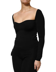 Dolce & Gabbana Schwarze Langarmbluse aus Viskose