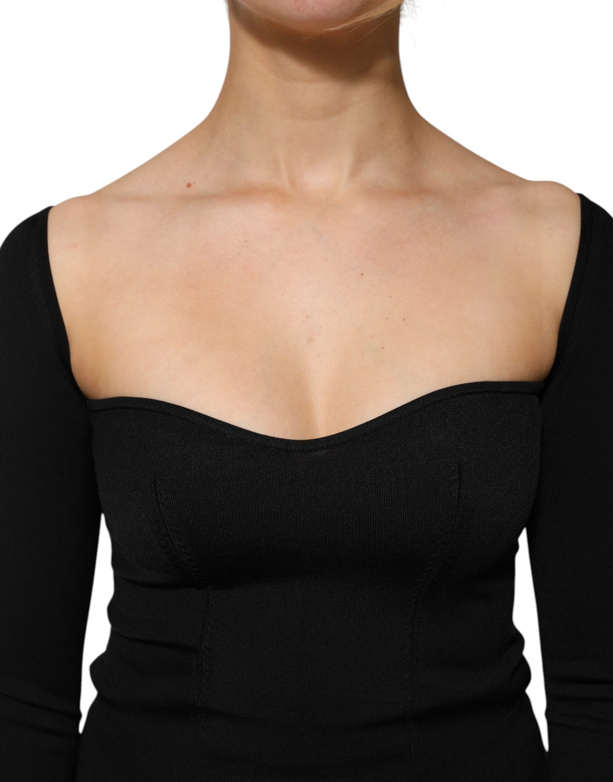 Dolce & Gabbana Schwarze Langarmbluse aus Viskose