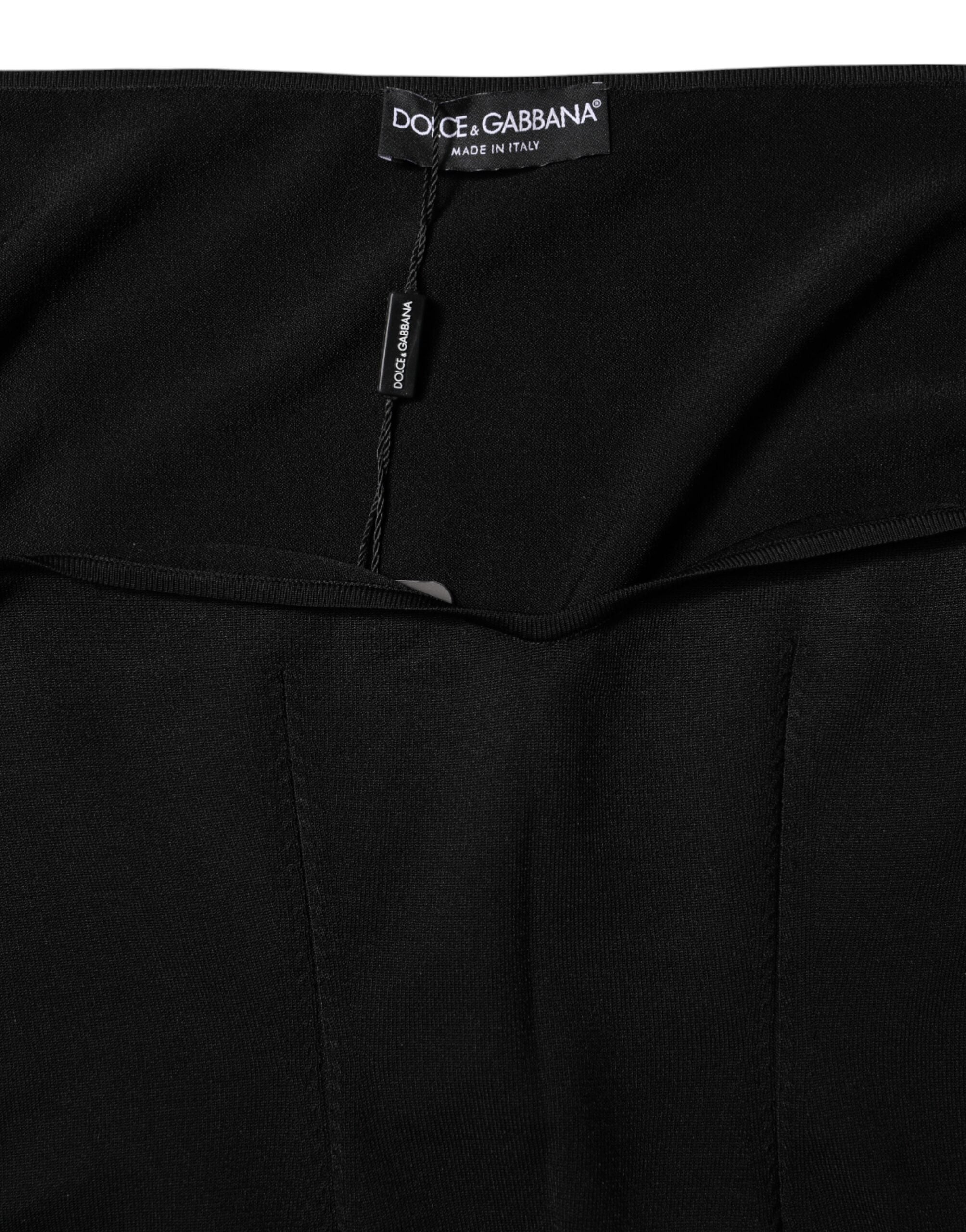 Dolce & Gabbana Schwarze Langarmbluse aus Viskose