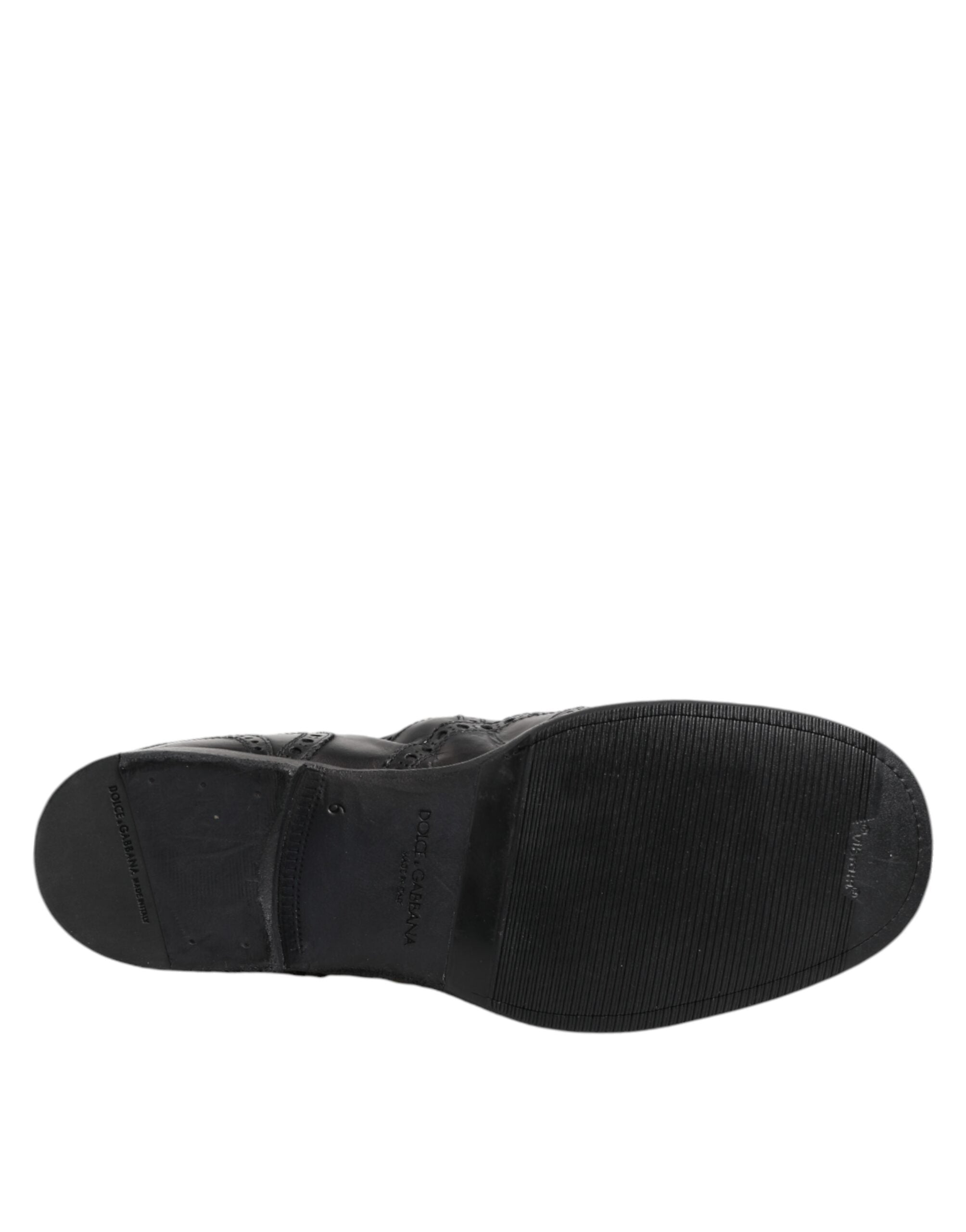 Dolce & Gabbana Schwarze Leder-Stiefeletten zum Hineinschlüpfen