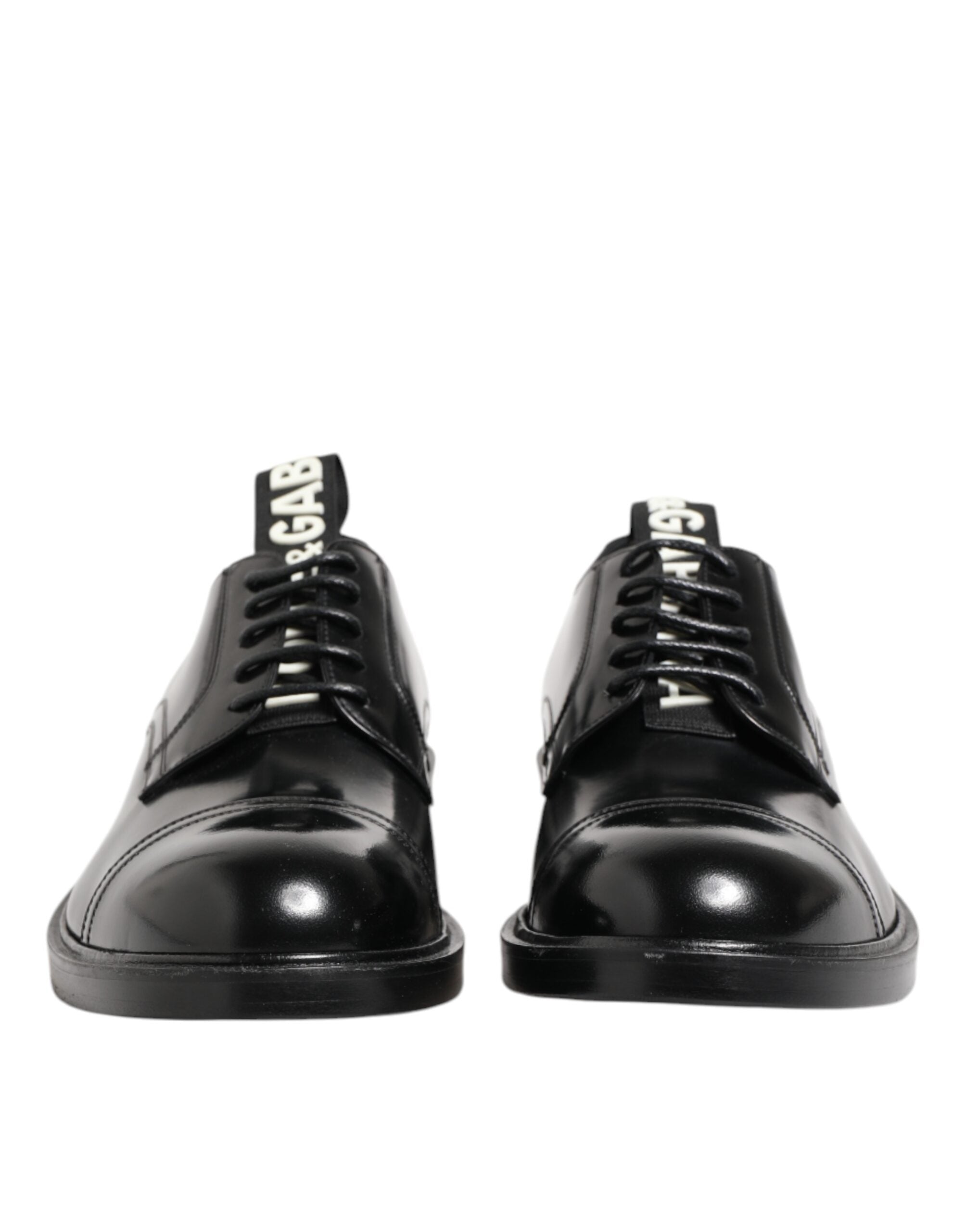 Dolce & Gabbana Schwarze Lederkleid Schnürschuhe Herren Formell