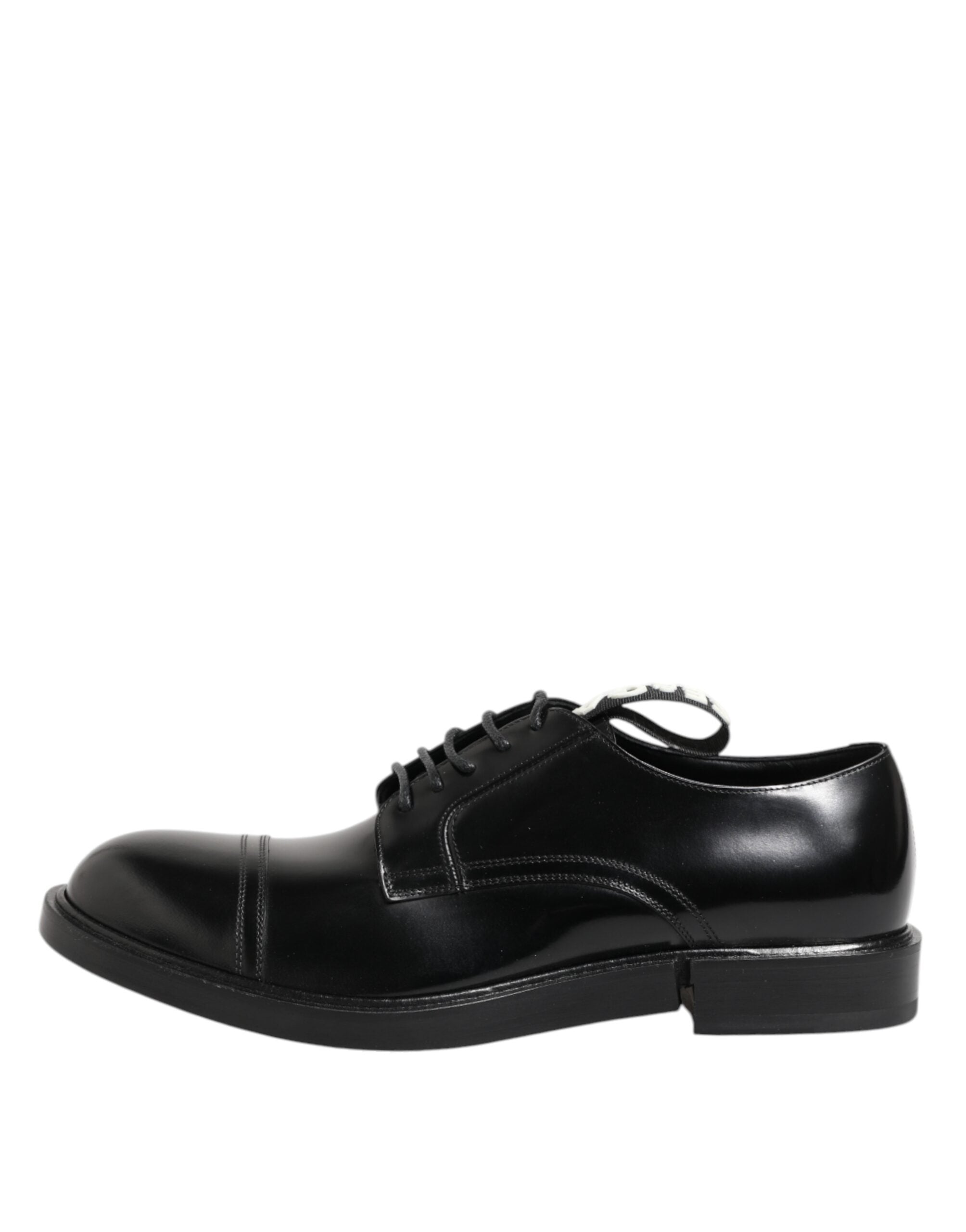 Dolce & Gabbana Schwarze Lederkleid Schnürschuhe Herren Formell