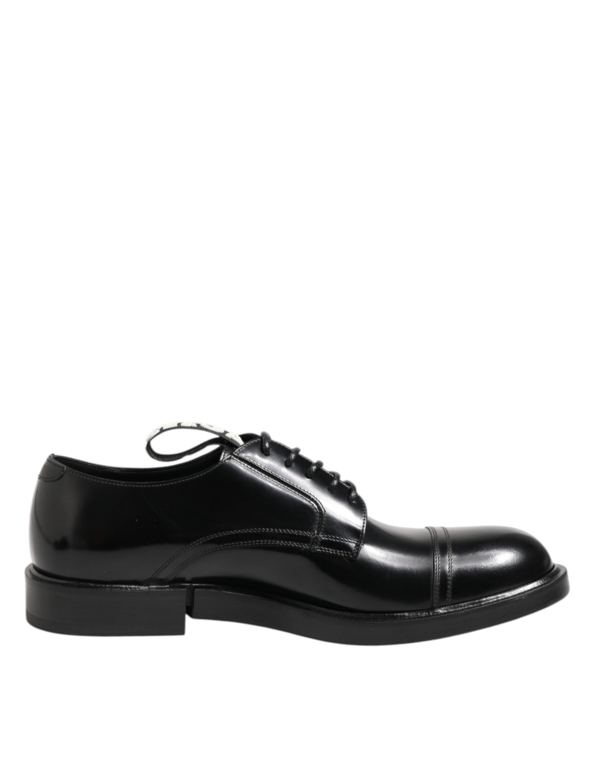 Dolce & Gabbana Schwarze Lederkleid Schnürschuhe Herren Formell