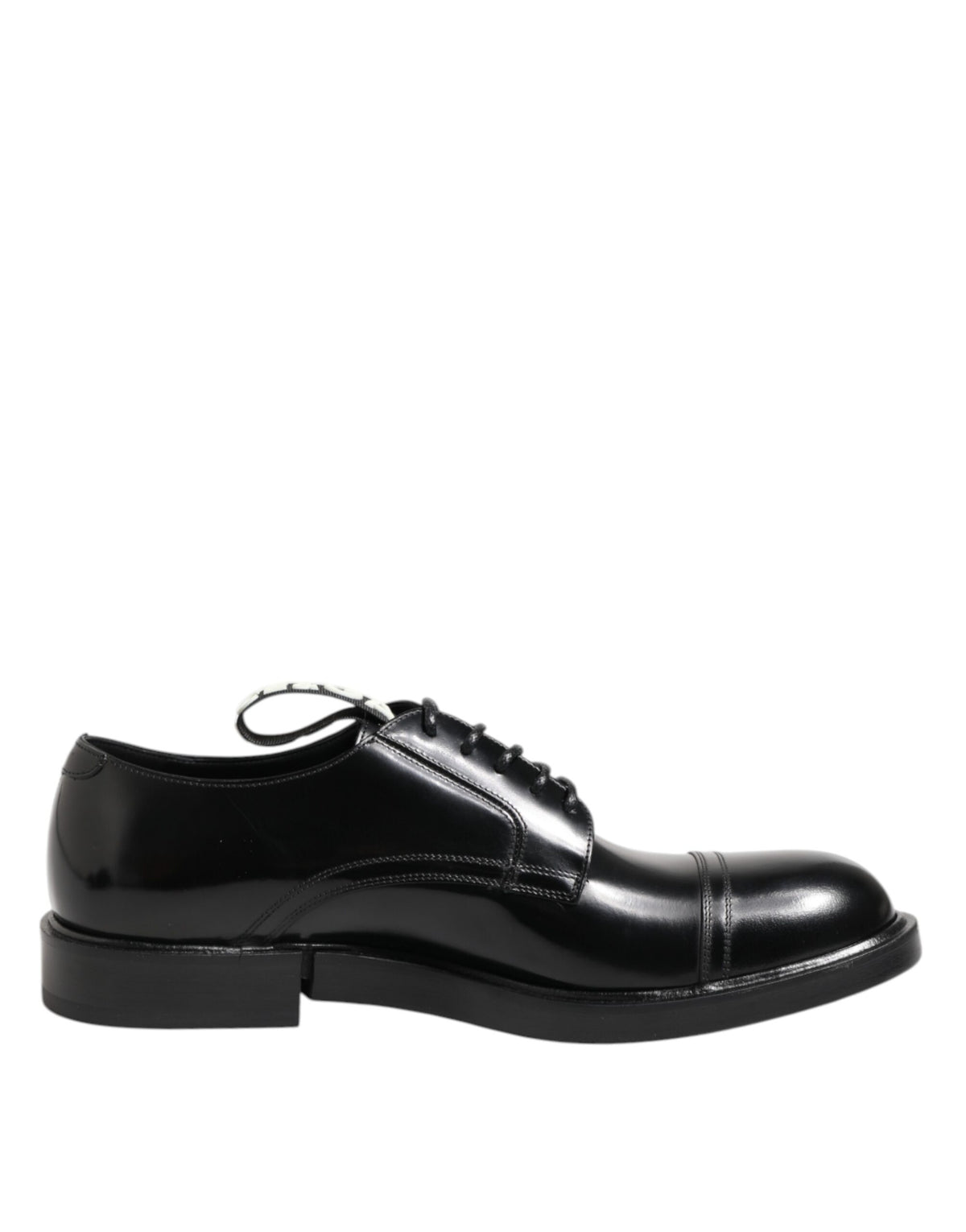 Dolce & Gabbana Schwarze Lederkleid Schnürschuhe Herren Formell