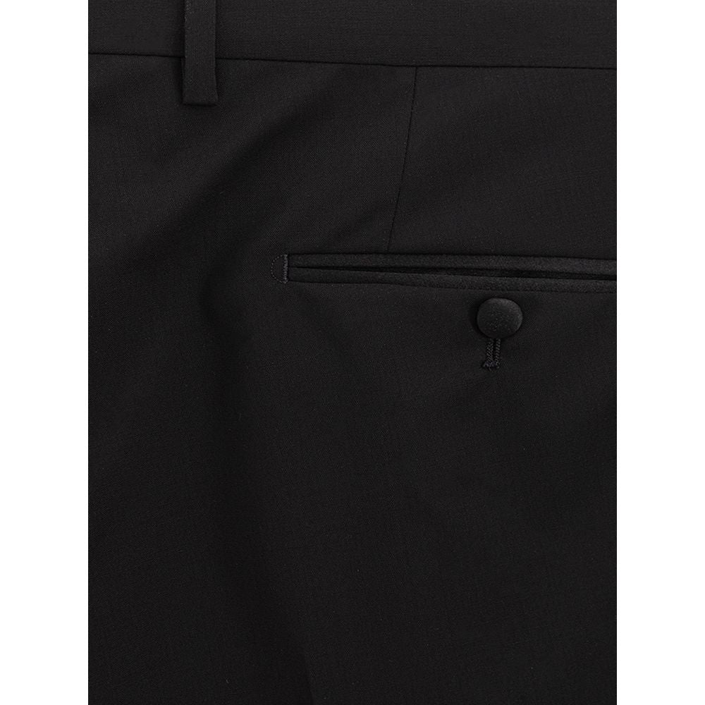 Dolce & Gabbana Zwarte Wollen Pantalon
