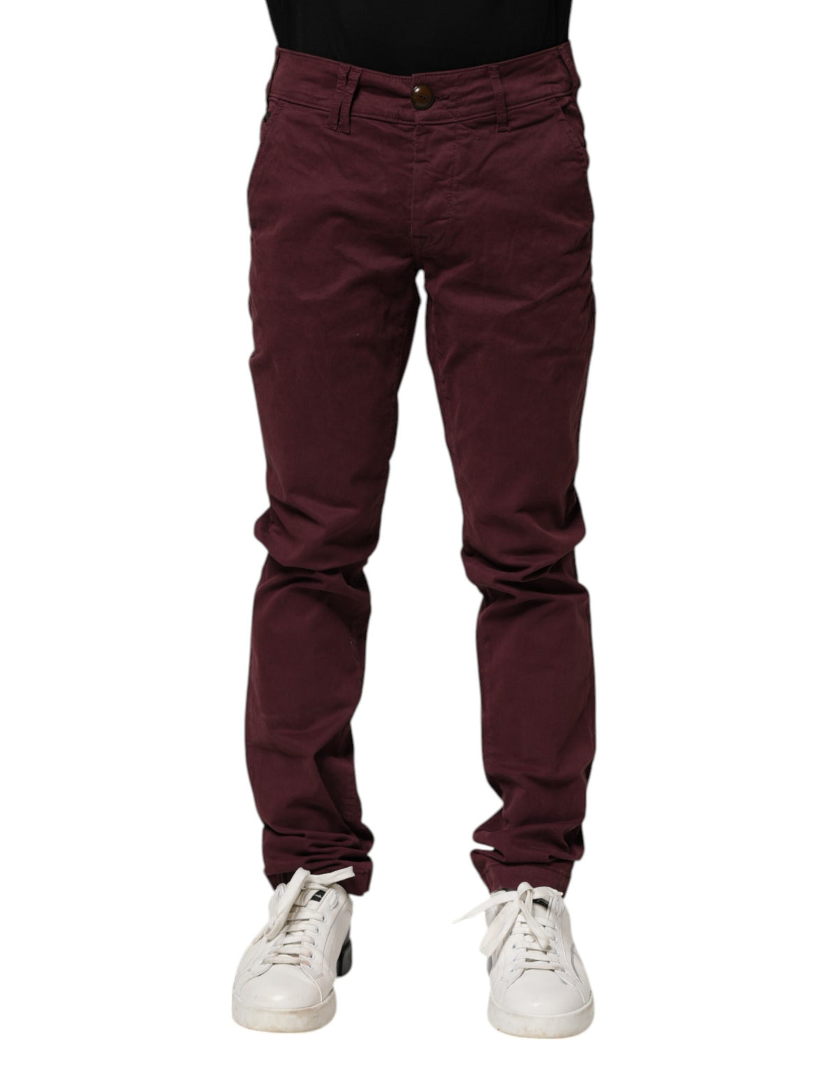 CYCLE Bordeauxrote Baumwoll-Stretch Skinny Fit Jeans für Herren