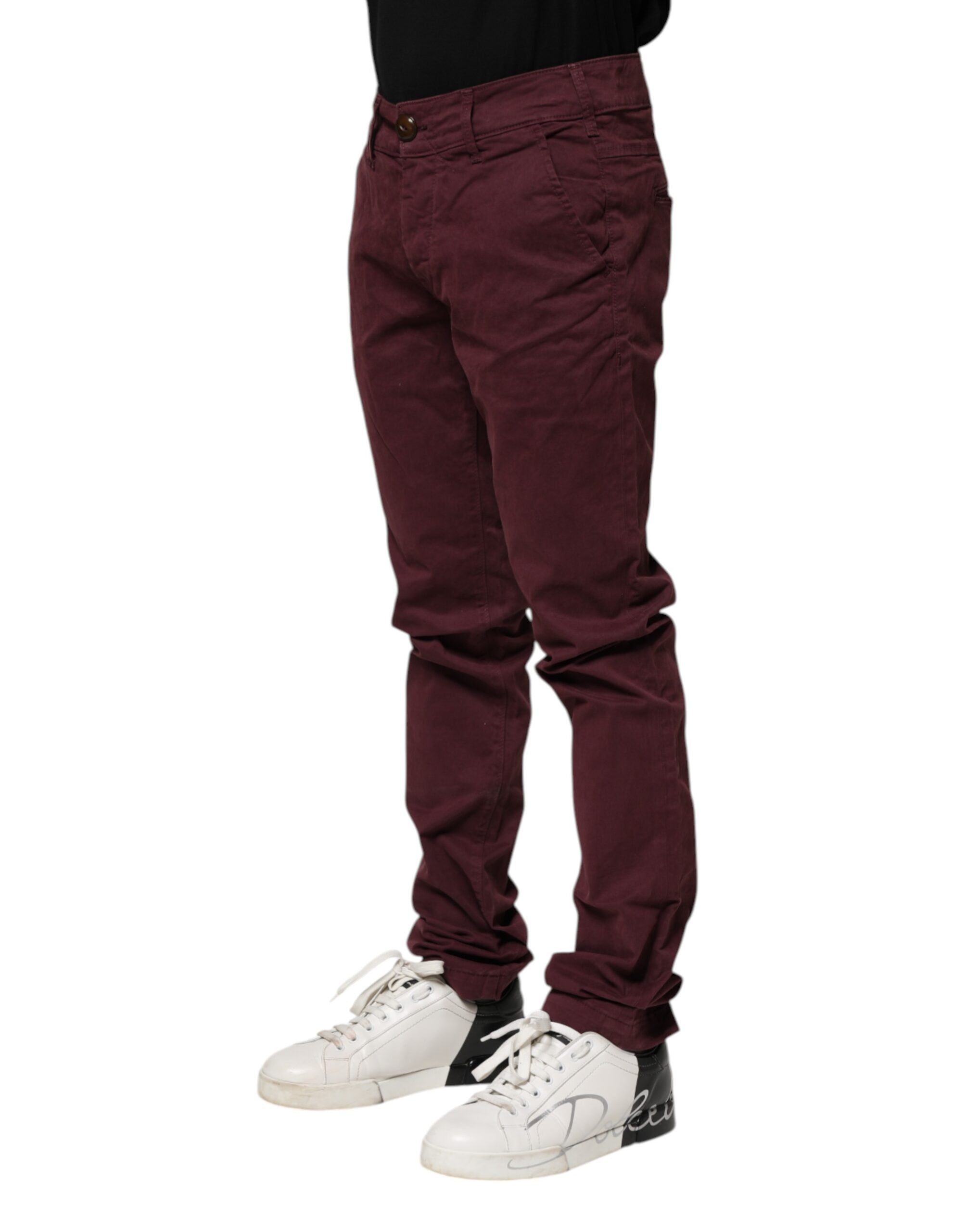 CYCLE Bordeauxrote Baumwoll-Stretch Skinny Fit Jeans für Herren