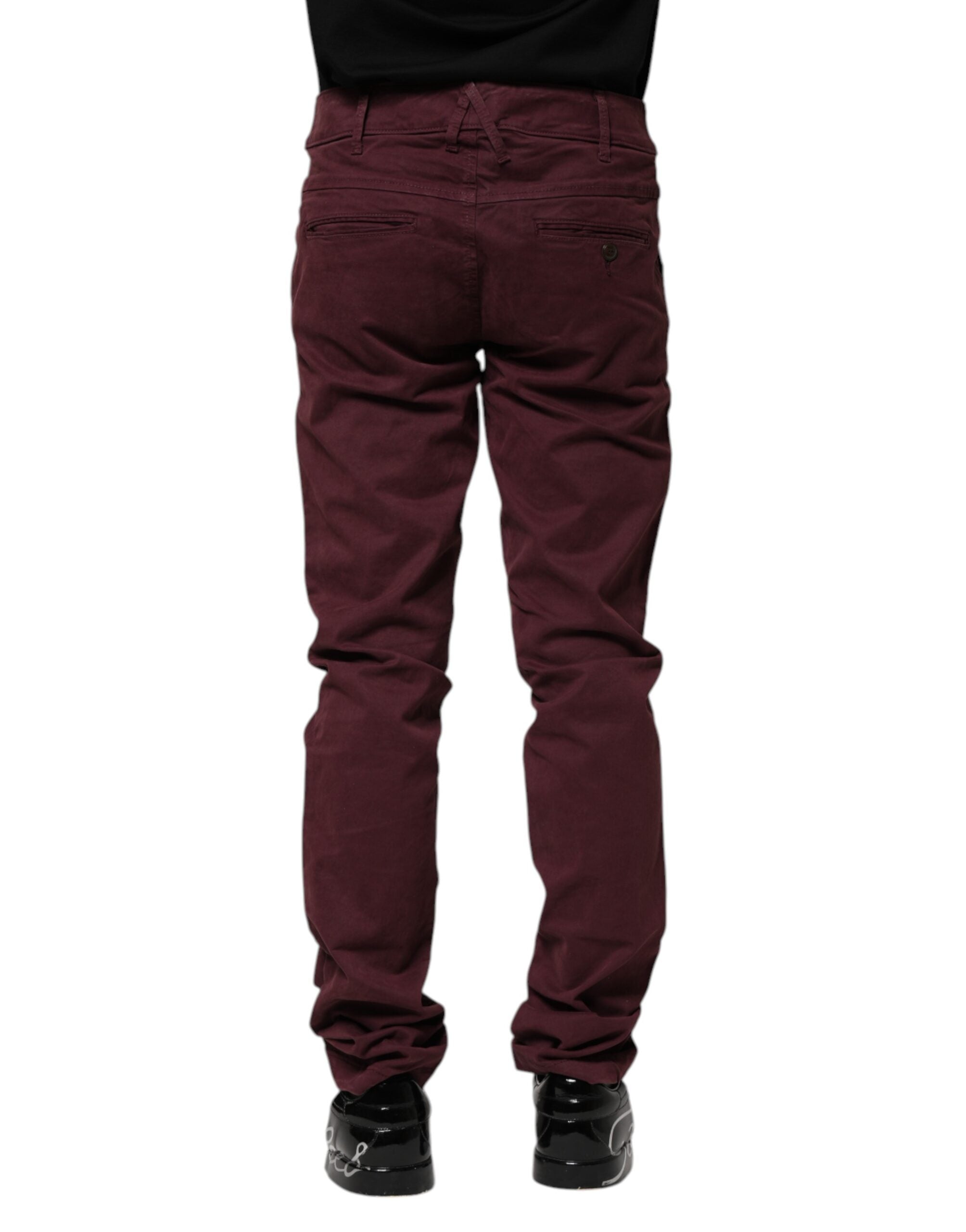CYCLE Bordeauxrote Baumwoll-Stretch Skinny Fit Jeans für Herren
