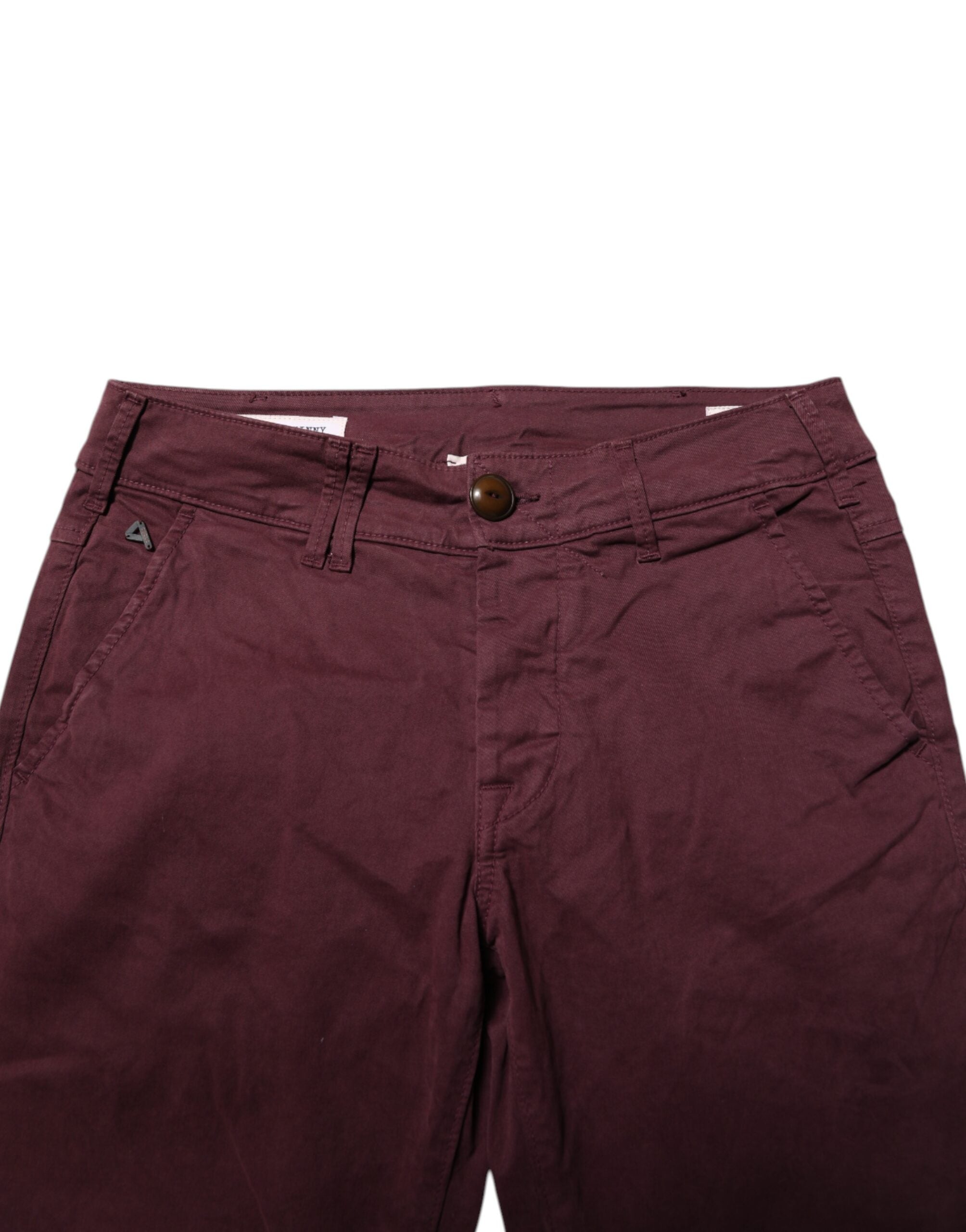 CYCLE Bordeauxrote Baumwoll-Stretch Skinny Fit Jeans für Herren