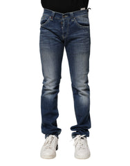 Dondup Blue Washed Skinny Fit Casual Herrenjeans