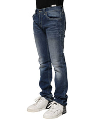 Dondup Blue Washed Skinny Fit Casual Herrenjeans