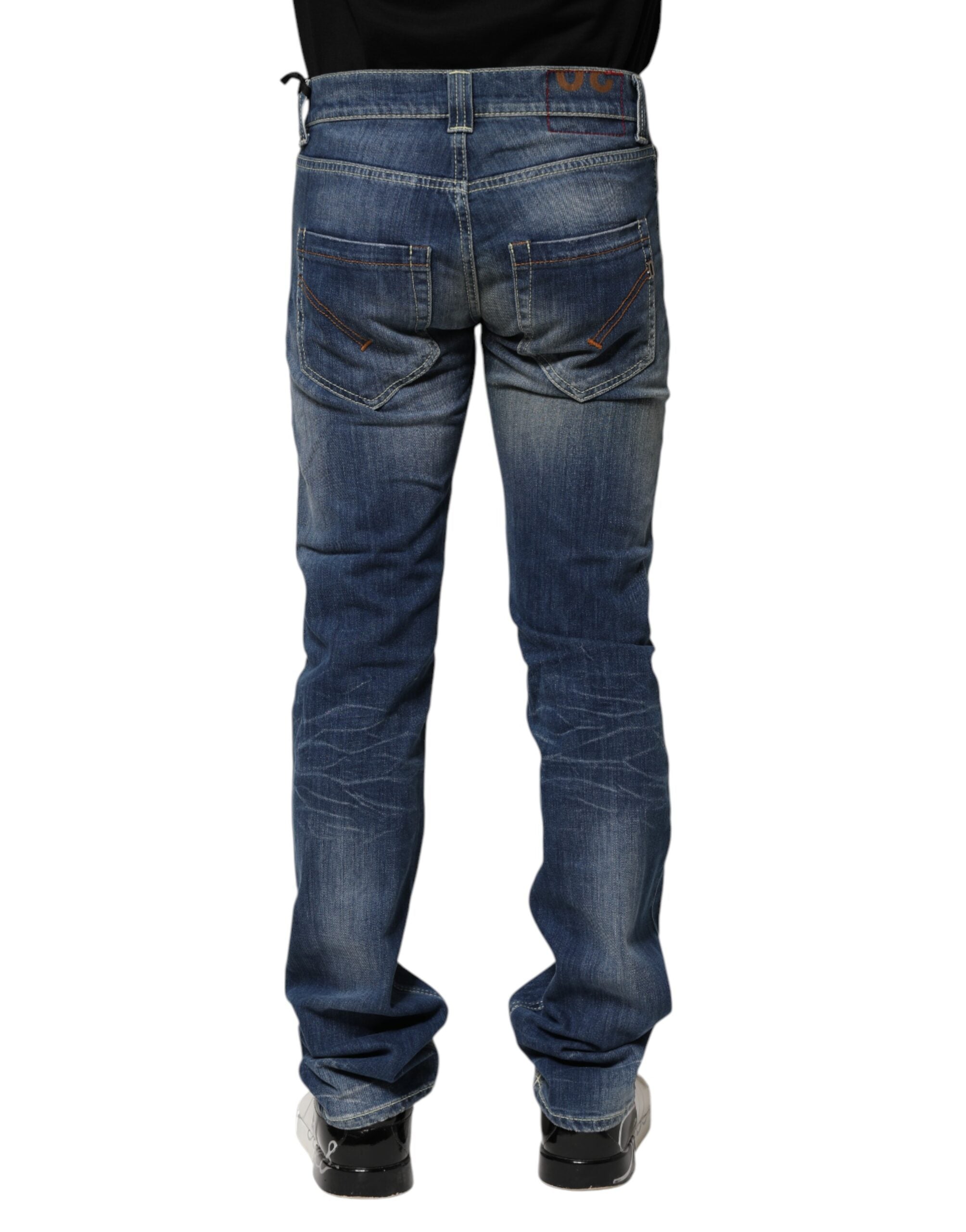 Dondup Blue Washed Skinny Fit Casual Herrenjeans