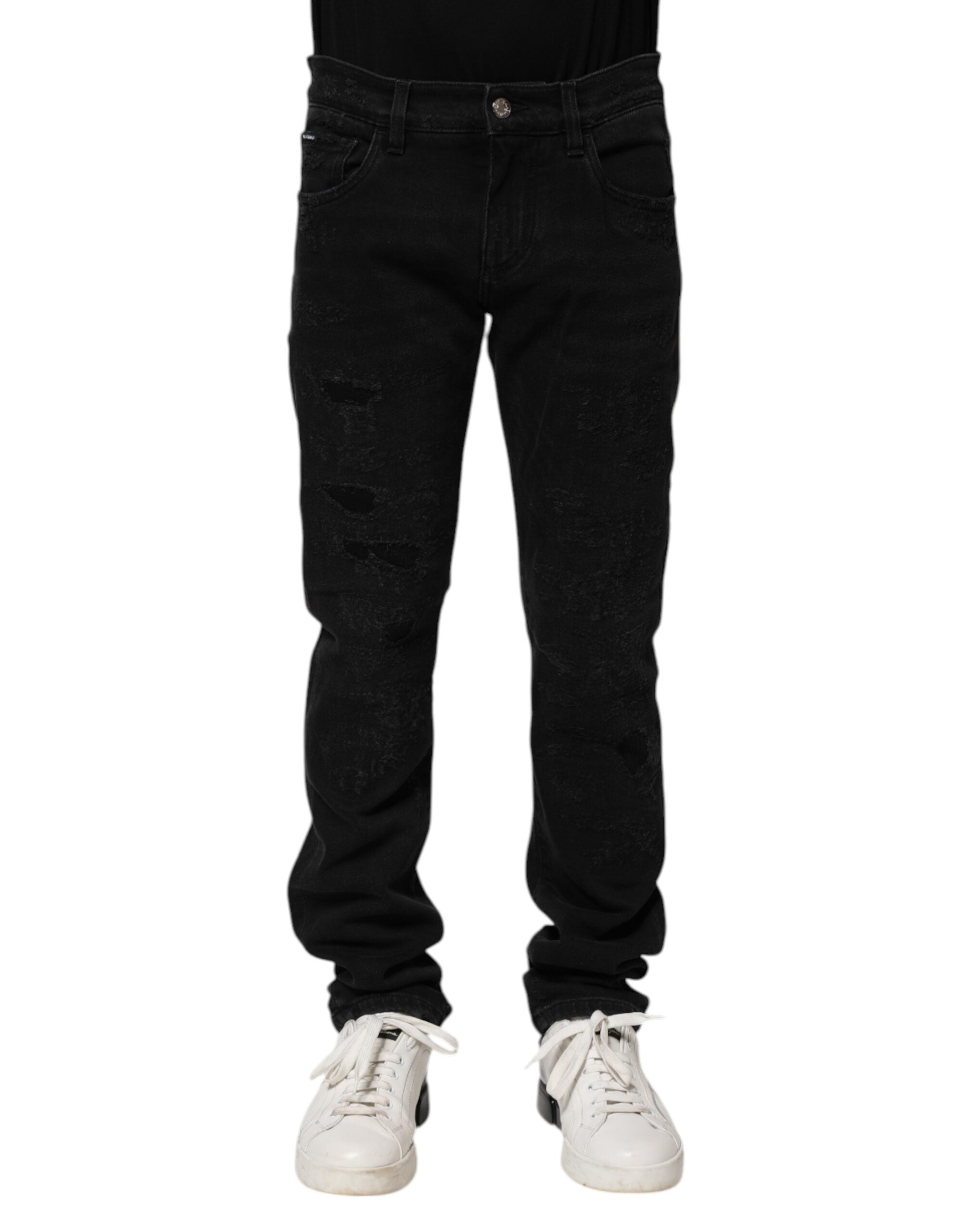Dolce & Gabbana Schwarze Skinny Jeans aus Baumwolle für Herren