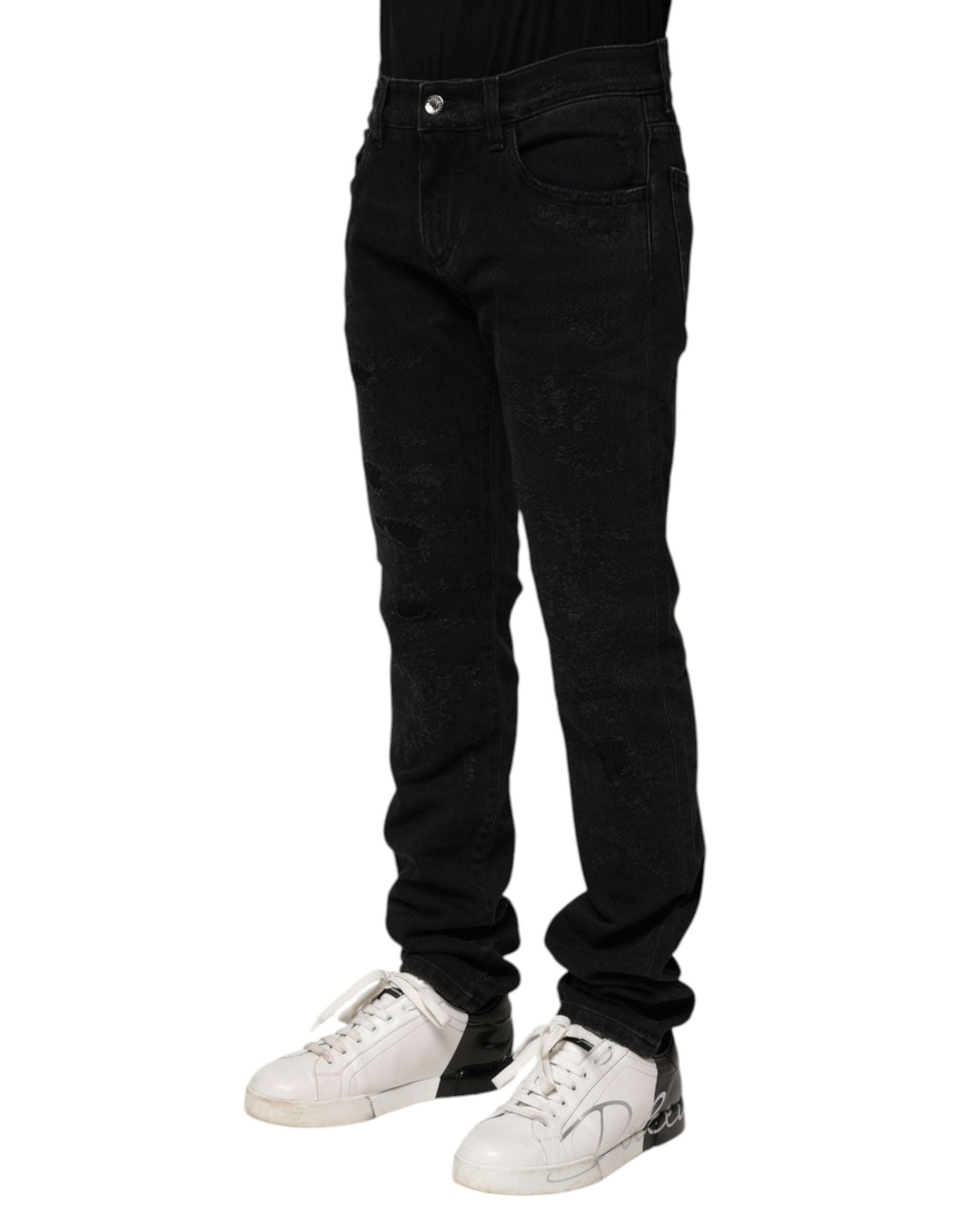 Dolce & Gabbana Schwarze Skinny Jeans aus Baumwolle für Herren