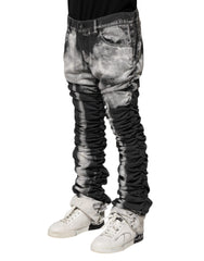 Dolce & Gabbana Schwarze Tie-Dye Straight Denim Jeans