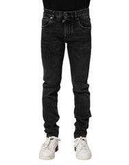 Dolce & Gabbana Black Cotton Skinny Men Denim Jeans