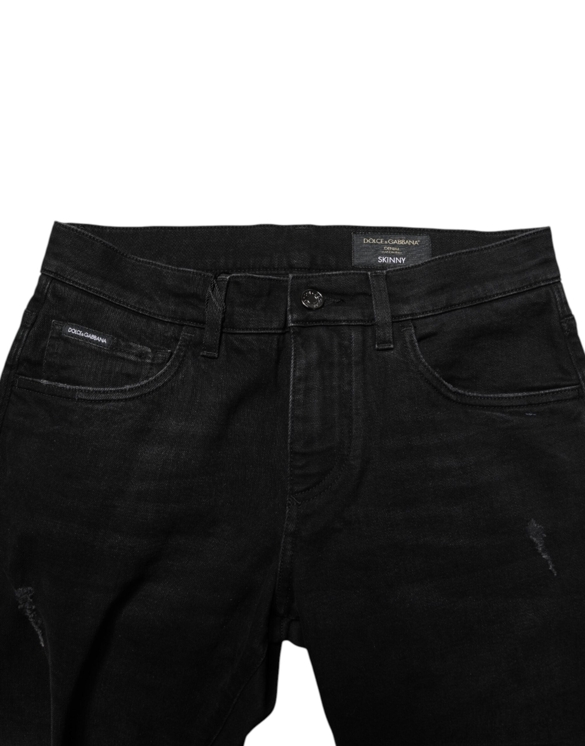 Dolce & Gabbana Zwarte Katoenen Skinny Heren Jeans