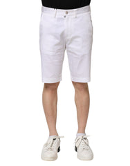 Dolce & Gabbana Witte Katoenen Stretch Denim Bermuda Shorts voor Heren