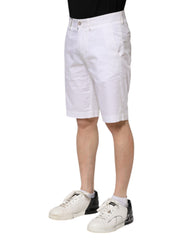 Dolce & Gabbana Witte Katoenen Stretch Denim Bermuda Shorts voor Heren