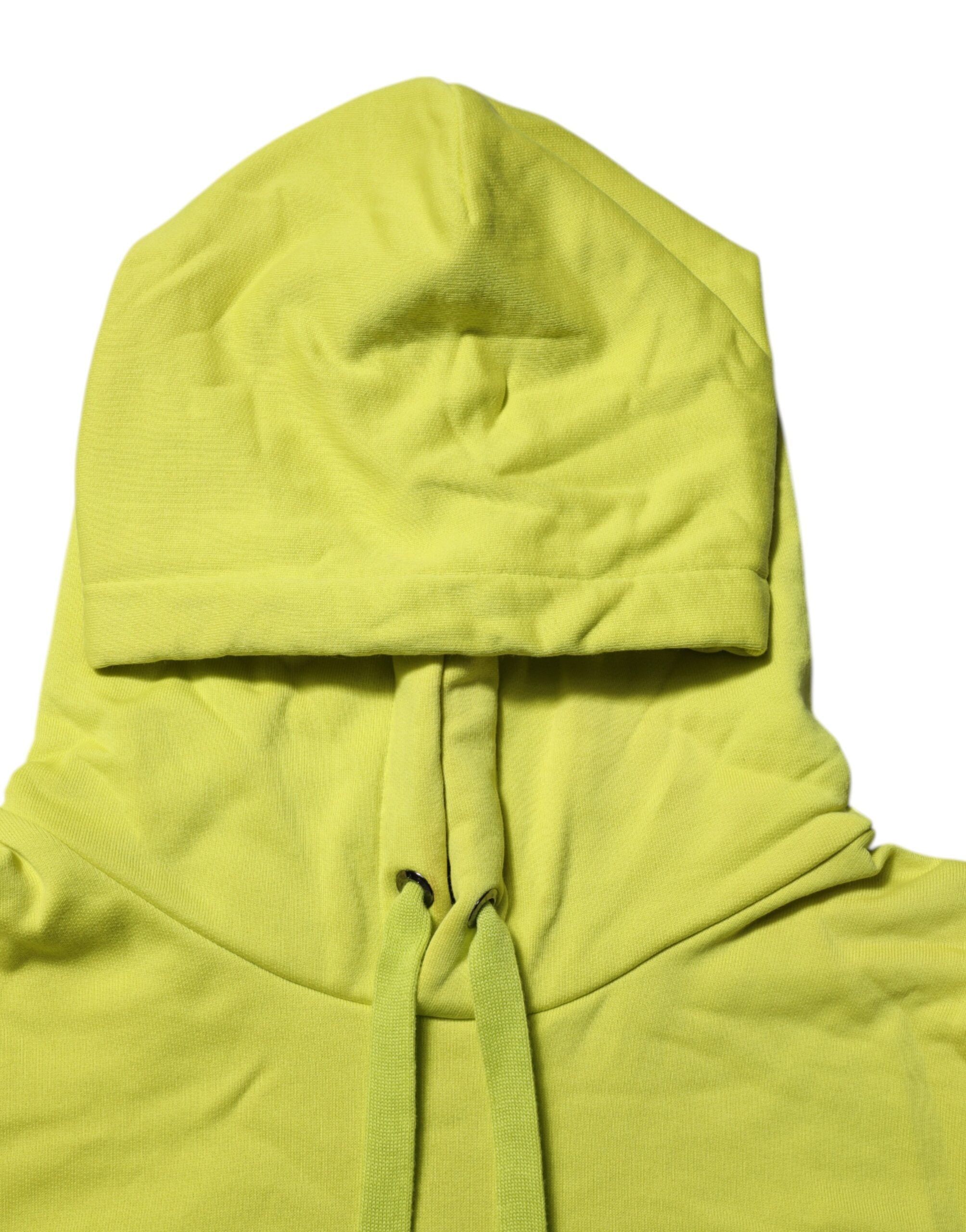 Dolce & Gabbana Grünes Baumwoll-Hoodie-Logo-Sweatshirt