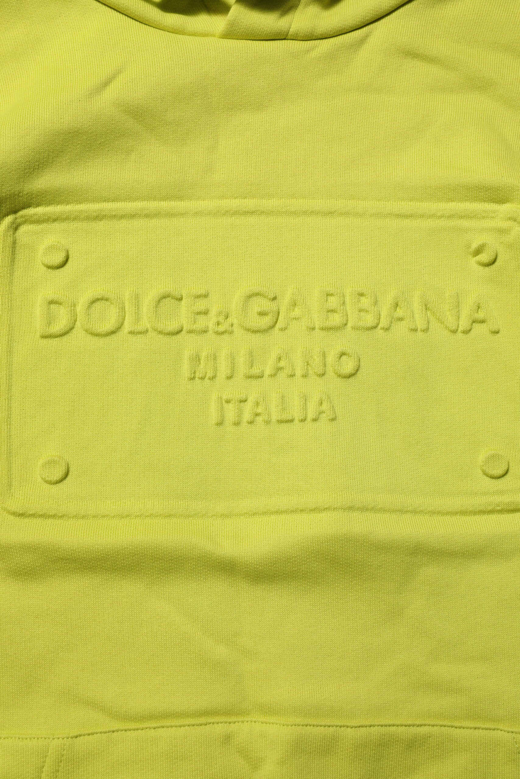 Dolce & Gabbana Grünes Baumwoll-Hoodie-Logo-Sweatshirt