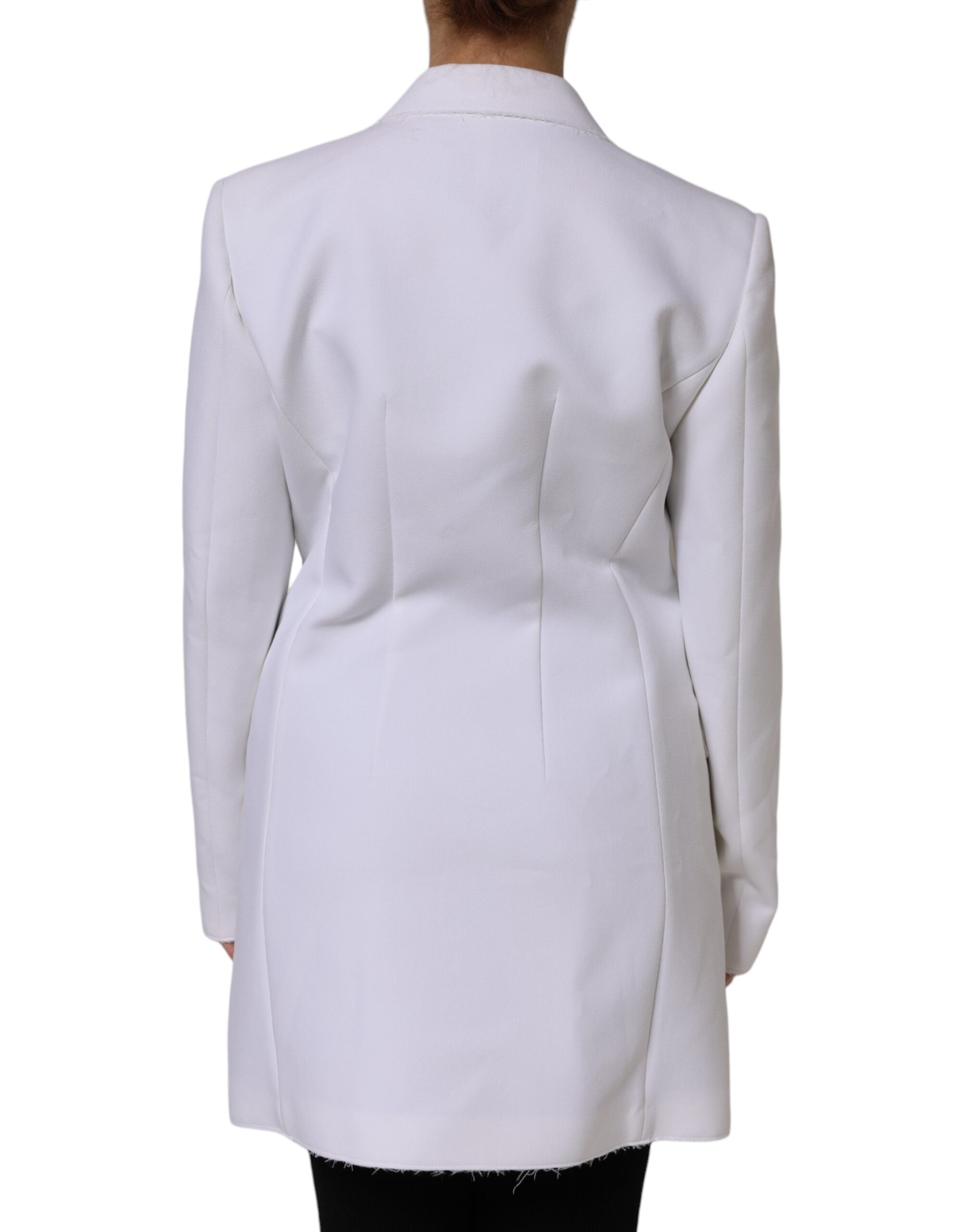 MSGM Wit Polyester Jas Met Lange Mouwen En Ruches