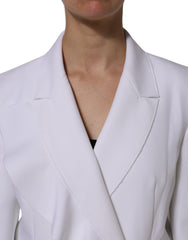 MSGM Wit Polyester Jas Met Lange Mouwen En Ruches