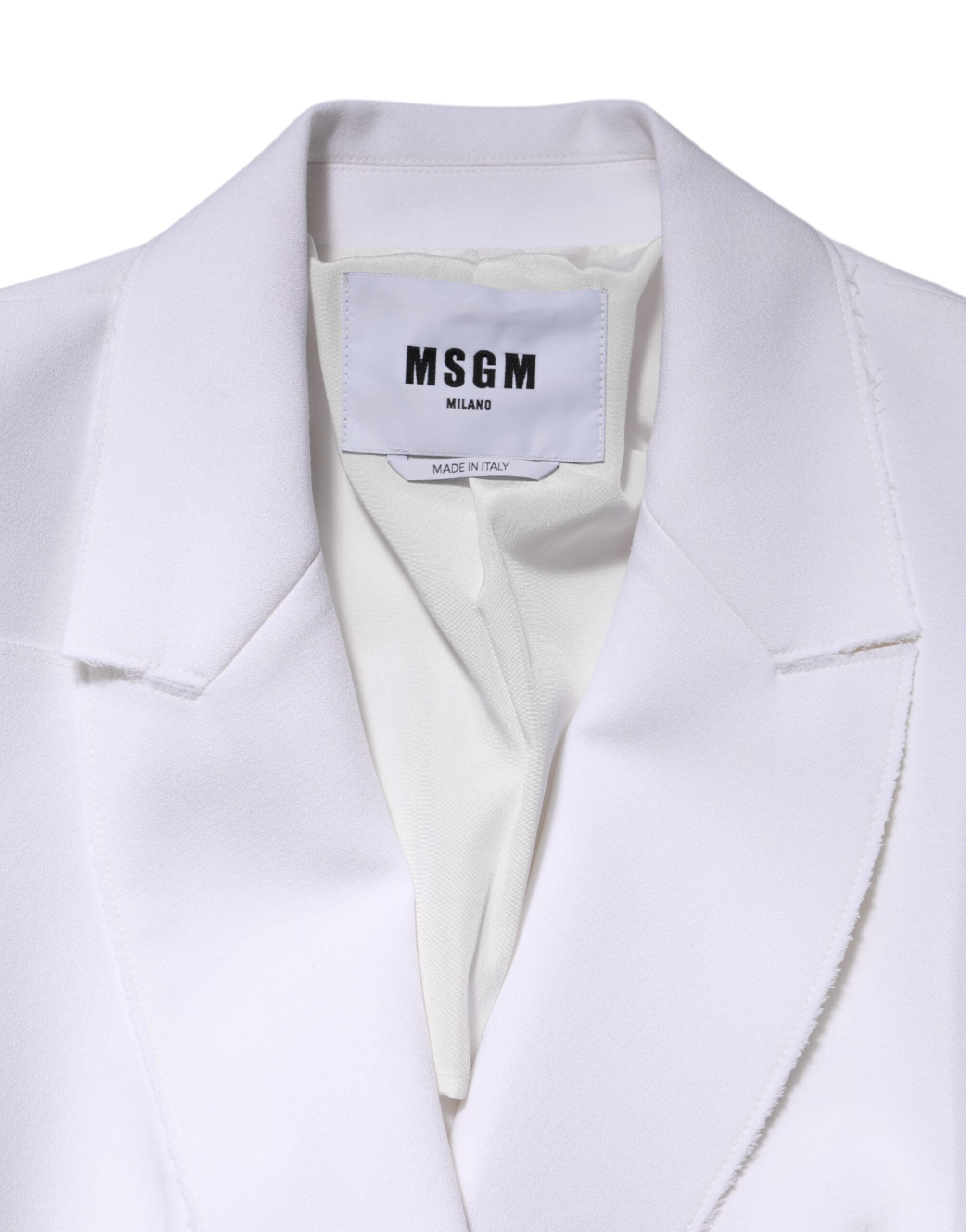 MSGM Wit Polyester Jas Met Lange Mouwen En Ruches