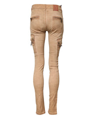 PLEIN SUD Brown Cotton Mid Waist Skinny Denim Jeans