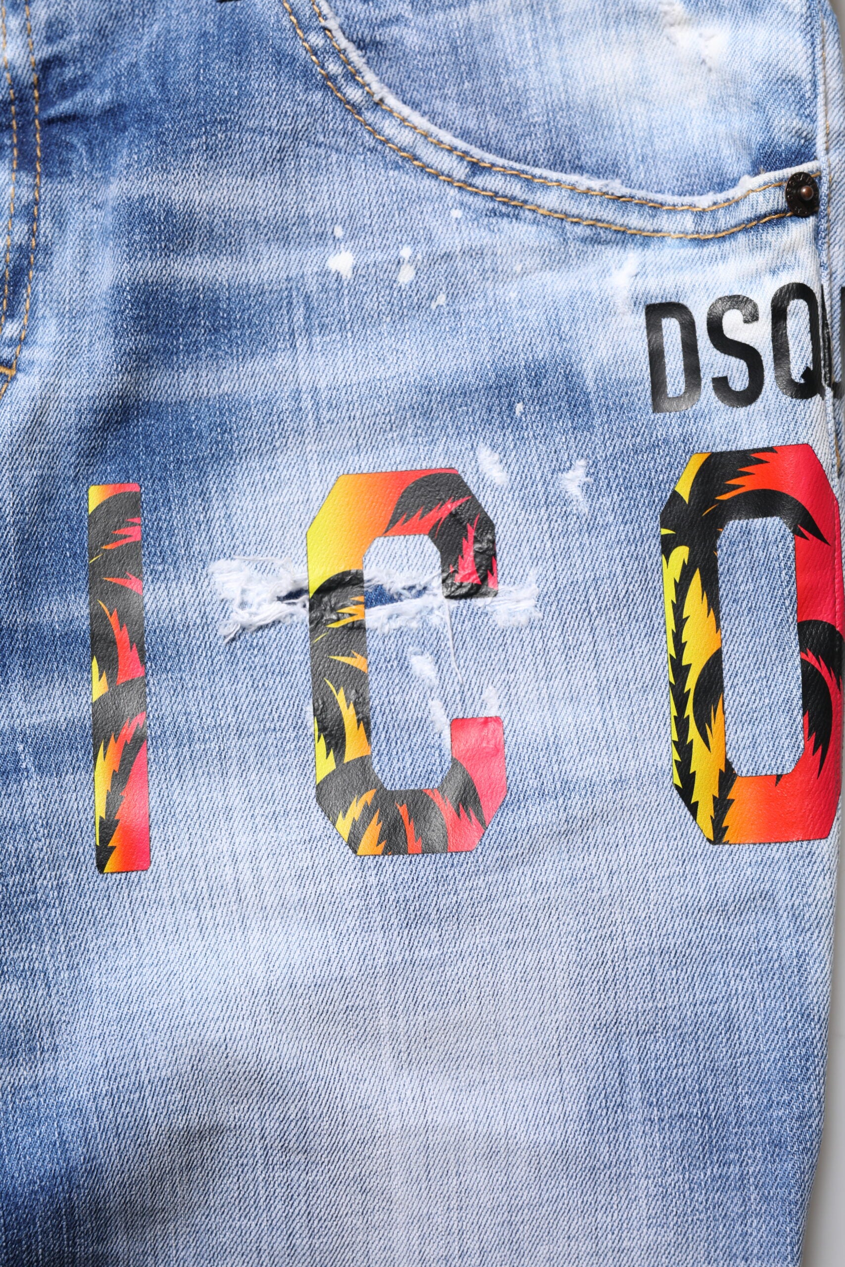 Dsquared² Blaue Washed Cotton Mid Waist Skinny Jeans