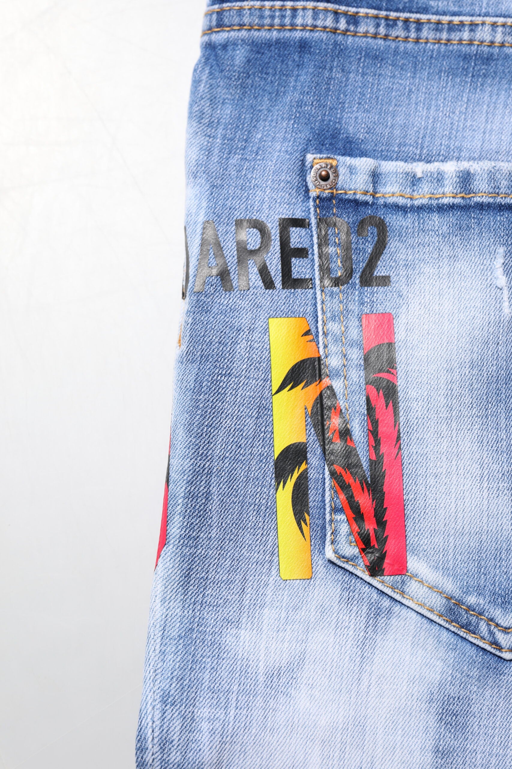 Dsquared² Blaue Washed Cotton Mid Waist Skinny Jeans