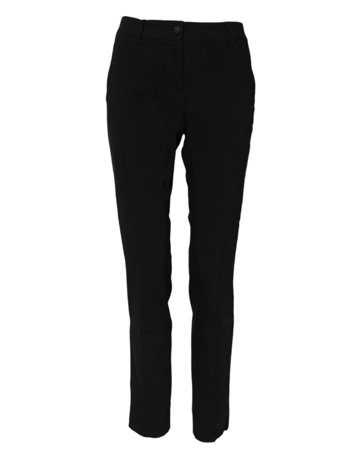 Dolce & Gabbana Schwarze Hose aus Wolle mit mittlerer Bundhöhe und schmal zulaufendem Bein
