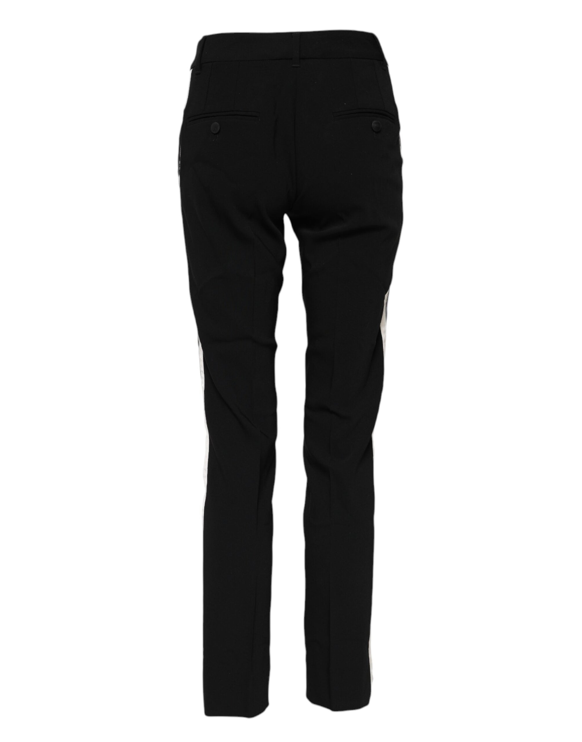 Dolce & Gabbana Schwarze Hose aus Wolle mit mittlerer Bundhöhe und schmal zulaufendem Bein