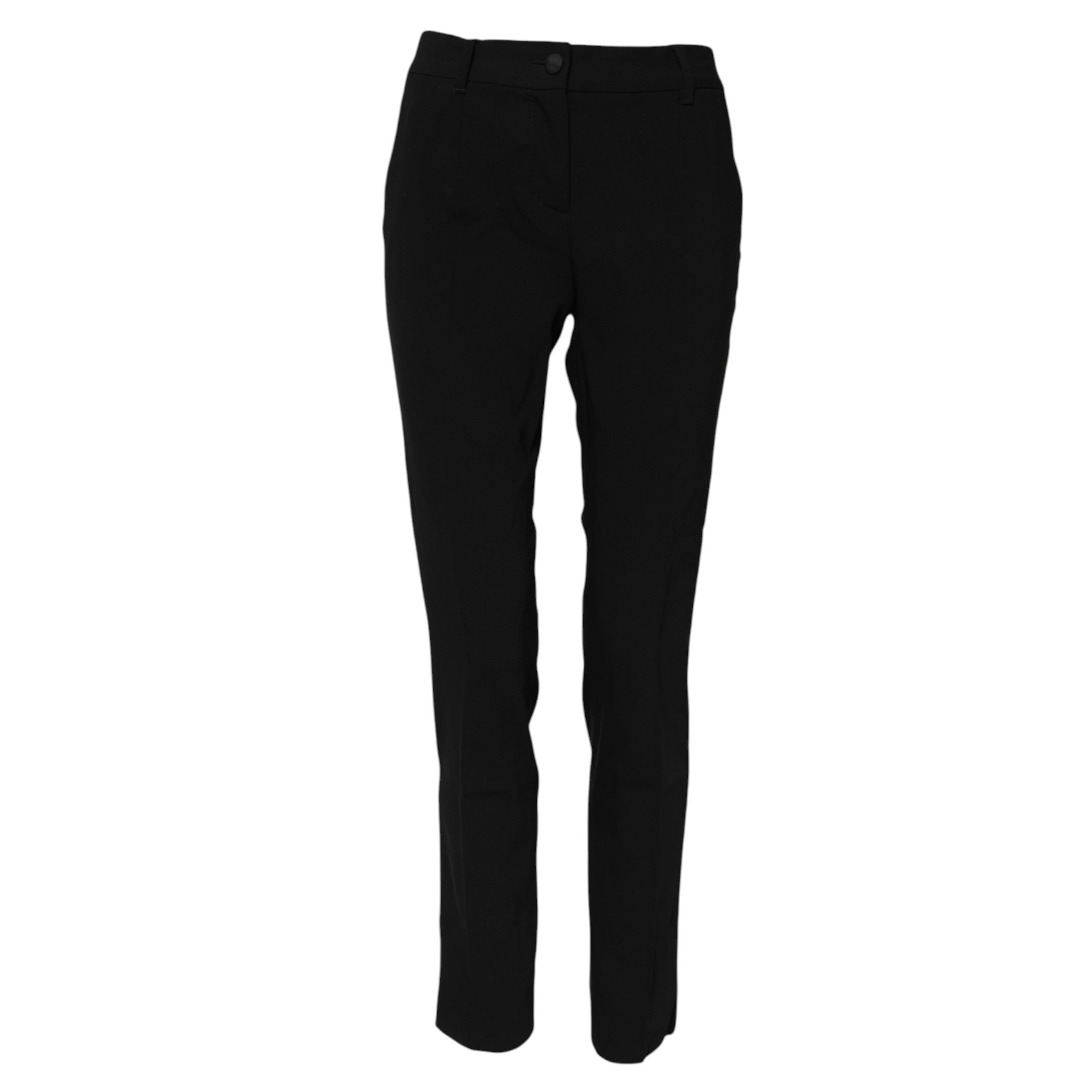 Dolce & Gabbana Schwarze Hose aus Wolle mit mittlerer Bundhöhe und schmal zulaufendem Bein