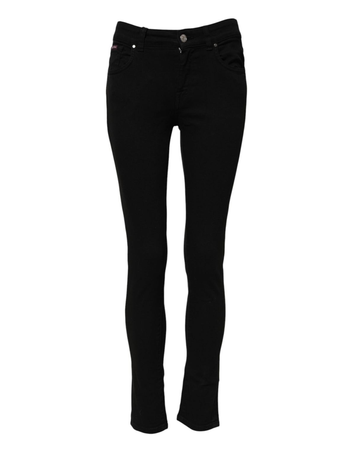 Dolce & Gabbana Schwarze Skinny Jeans aus Baumwolle mit mittlerer Bundhöhe