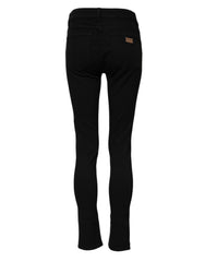 Dolce & Gabbana Schwarze Skinny Jeans aus Baumwolle mit mittlerer Bundhöhe