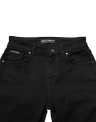Dolce & Gabbana Schwarze Skinny Jeans aus Baumwolle mit mittlerer Bundhöhe