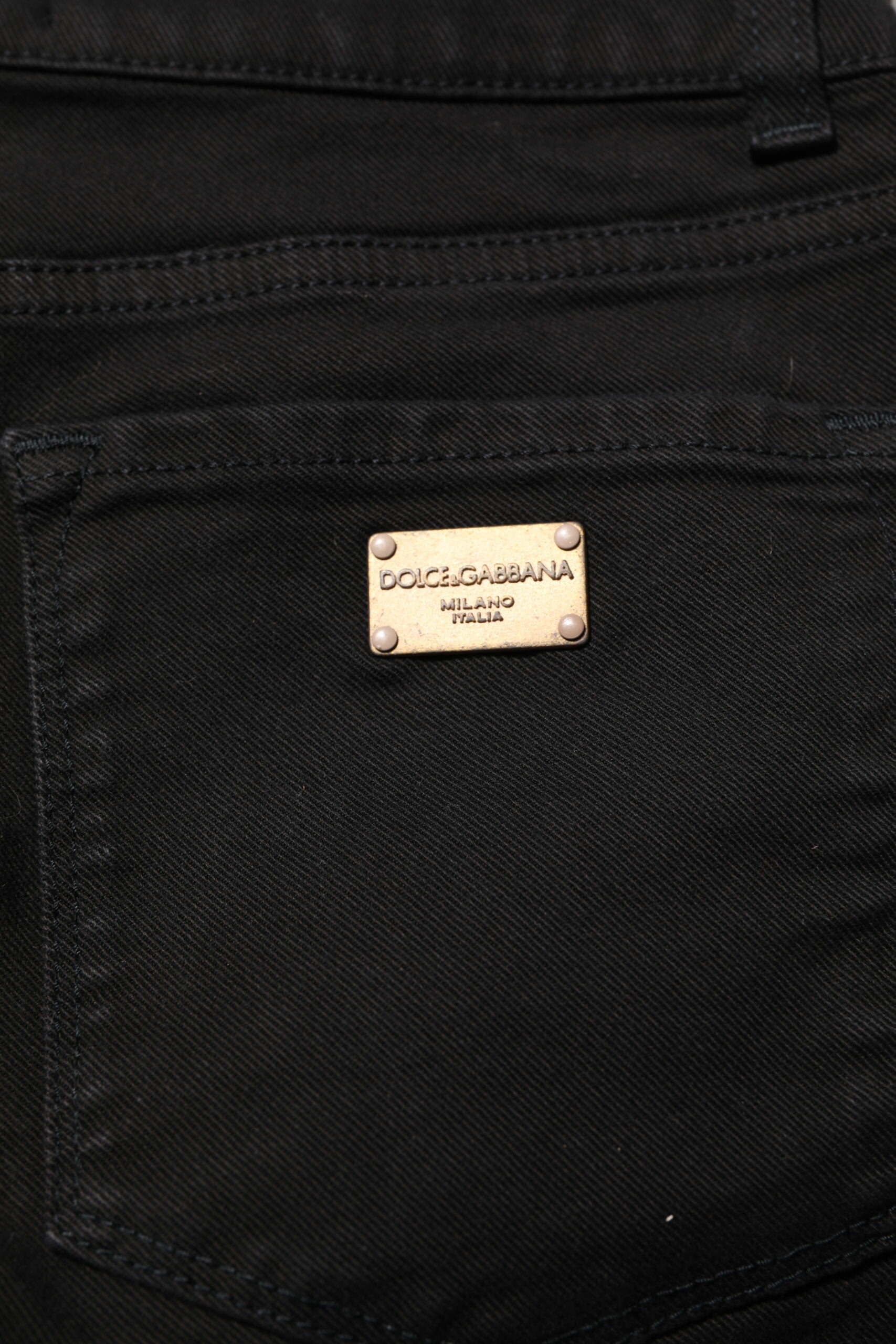Dolce & Gabbana Schwarze Skinny Jeans aus Baumwolle mit mittlerer Bundhöhe