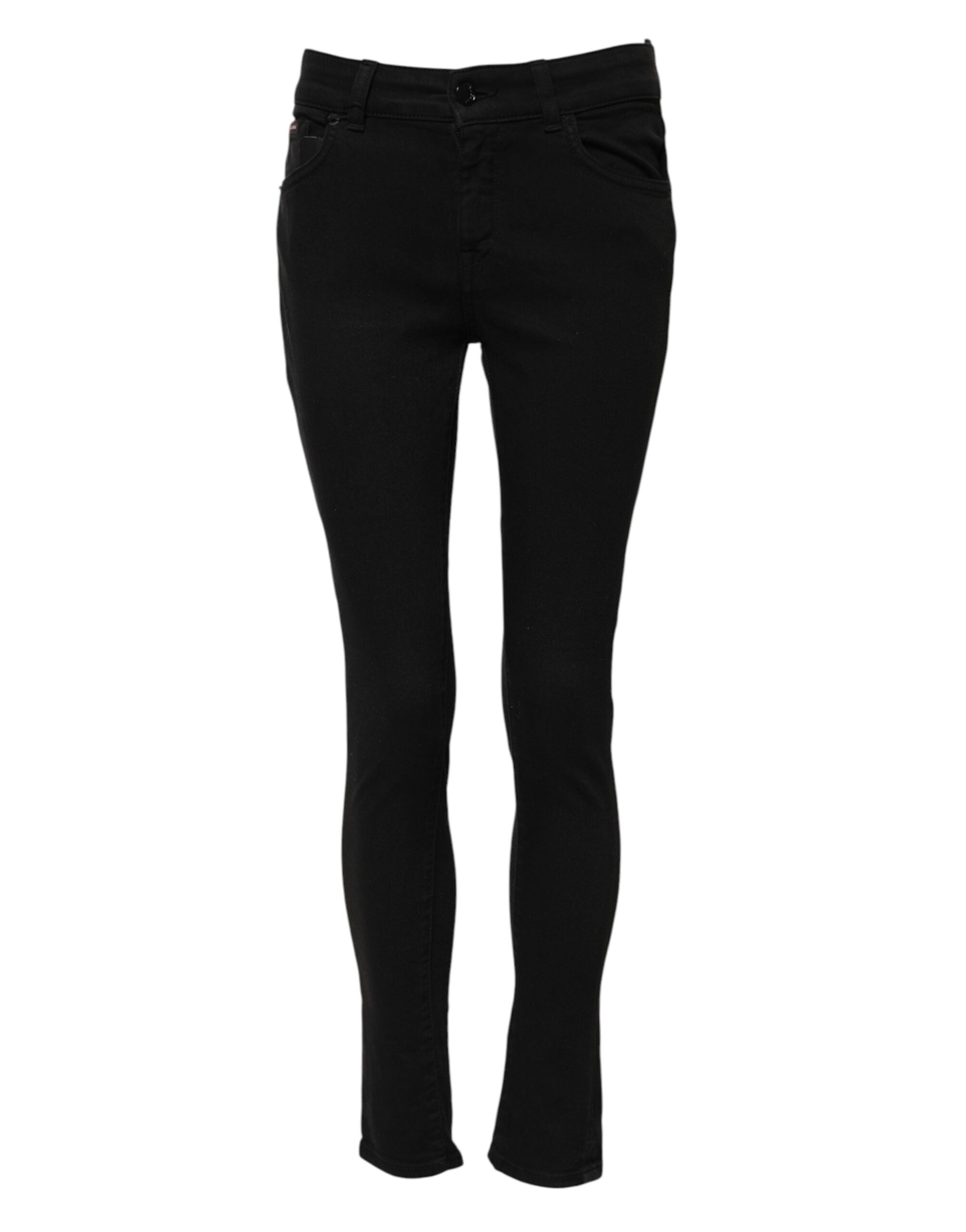 Dolce & Gabbana Schwarze Skinny Mid Waist Jeans aus Baumwolle