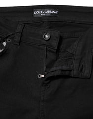 Dolce & Gabbana Schwarze Skinny Mid Waist Jeans aus Baumwolle