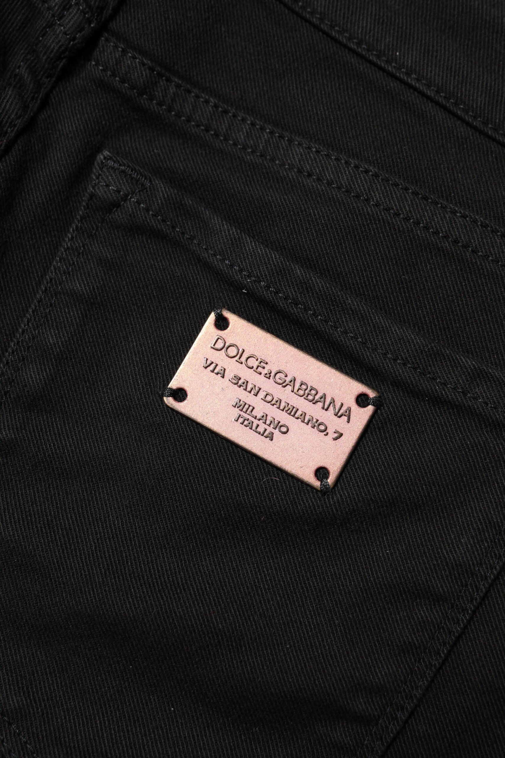 Dolce & Gabbana Schwarze Skinny Mid Waist Jeans aus Baumwolle