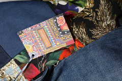 Dolce & Gabbana Blauwe AMBER Patchwork Jeans met Hoge Taille