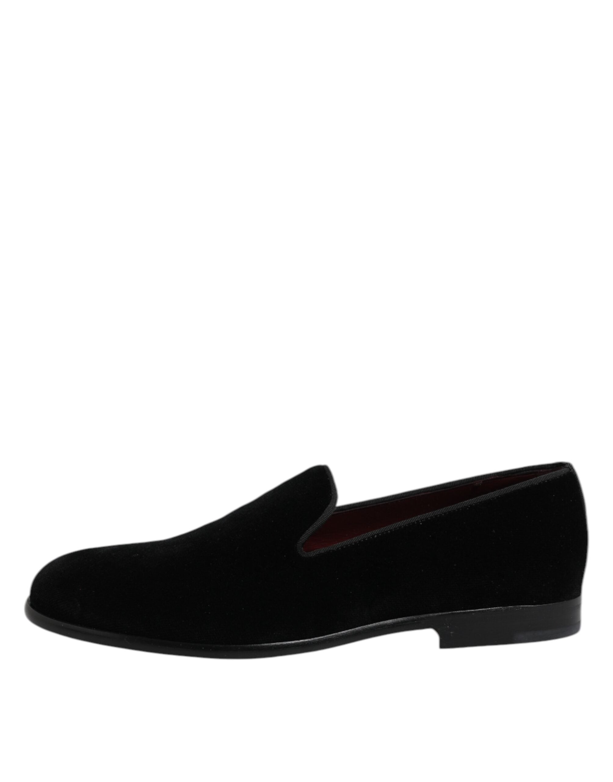 Dolce & Gabbana Schwarze Samt Slipper Formelle Schuhe