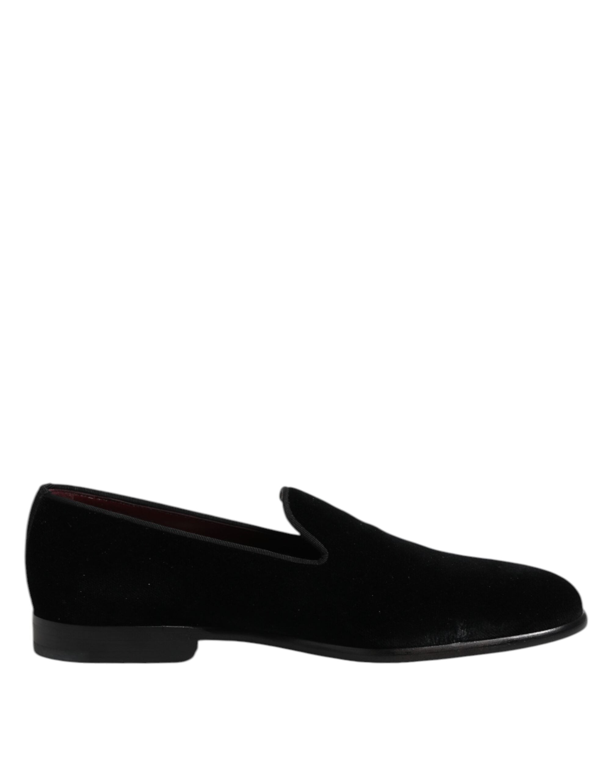 Dolce & Gabbana Schwarze Samt Slipper Formelle Schuhe