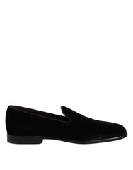 Dolce & Gabbana Schwarze Samt Slipper Formelle Schuhe