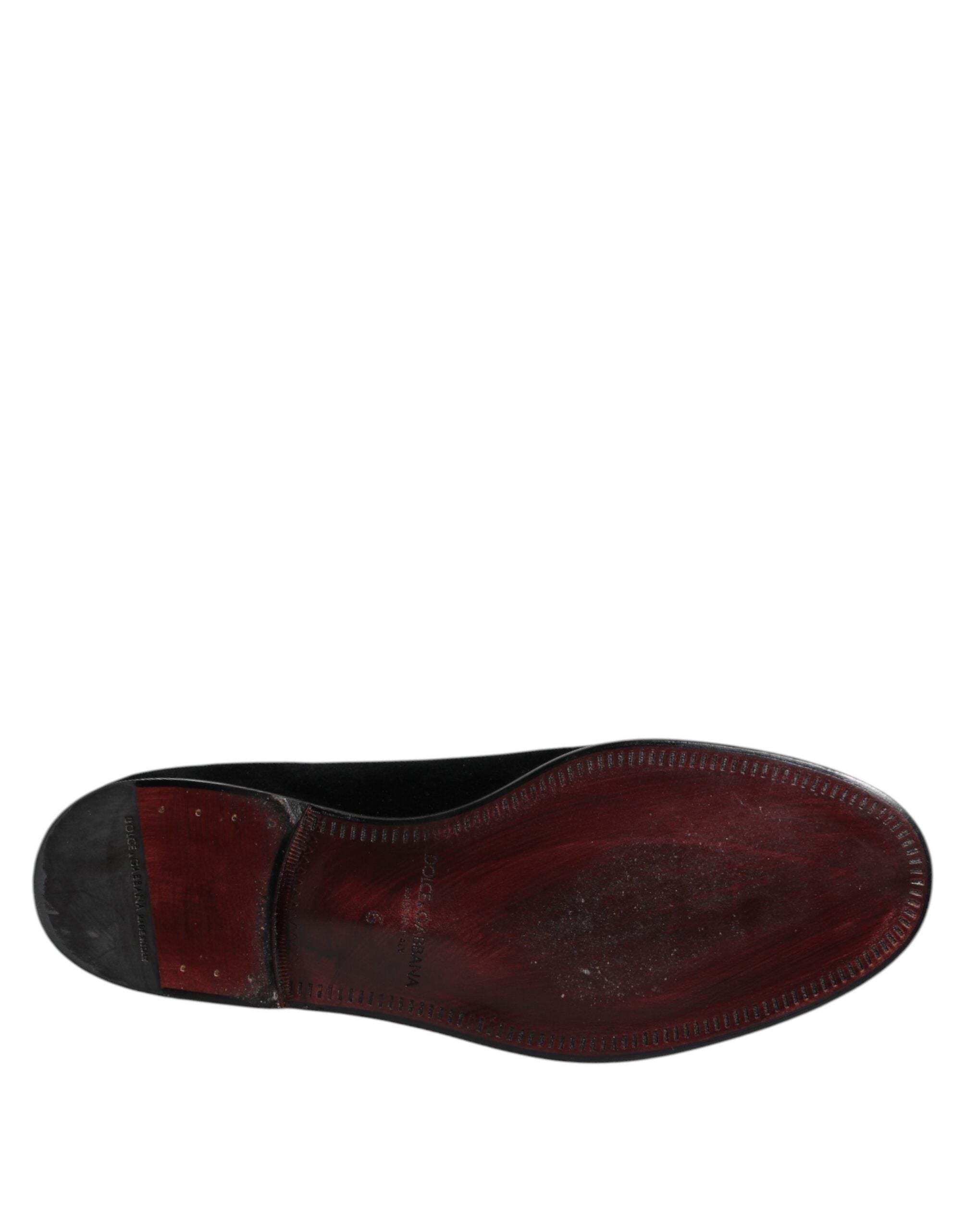 Dolce & Gabbana Schwarze Samt Slipper Formelle Schuhe
