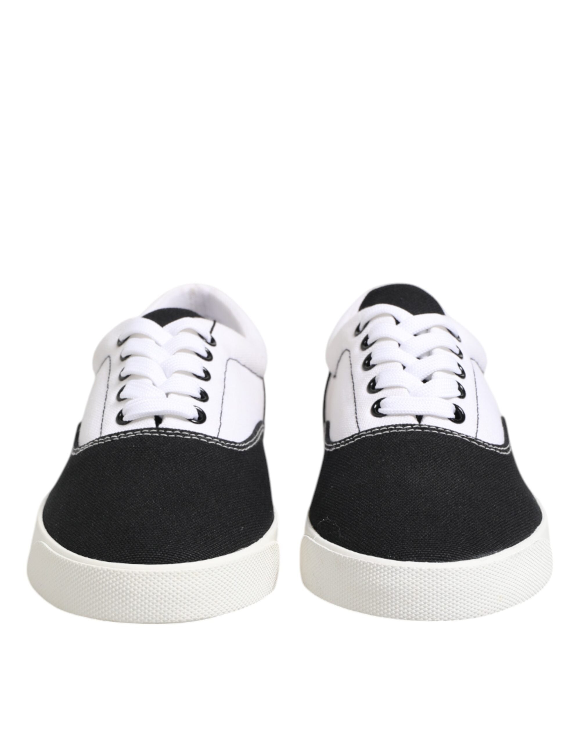 Dolce & Gabbana Schwarze Baumwoll-Canvas Schnürsneaker für Herren