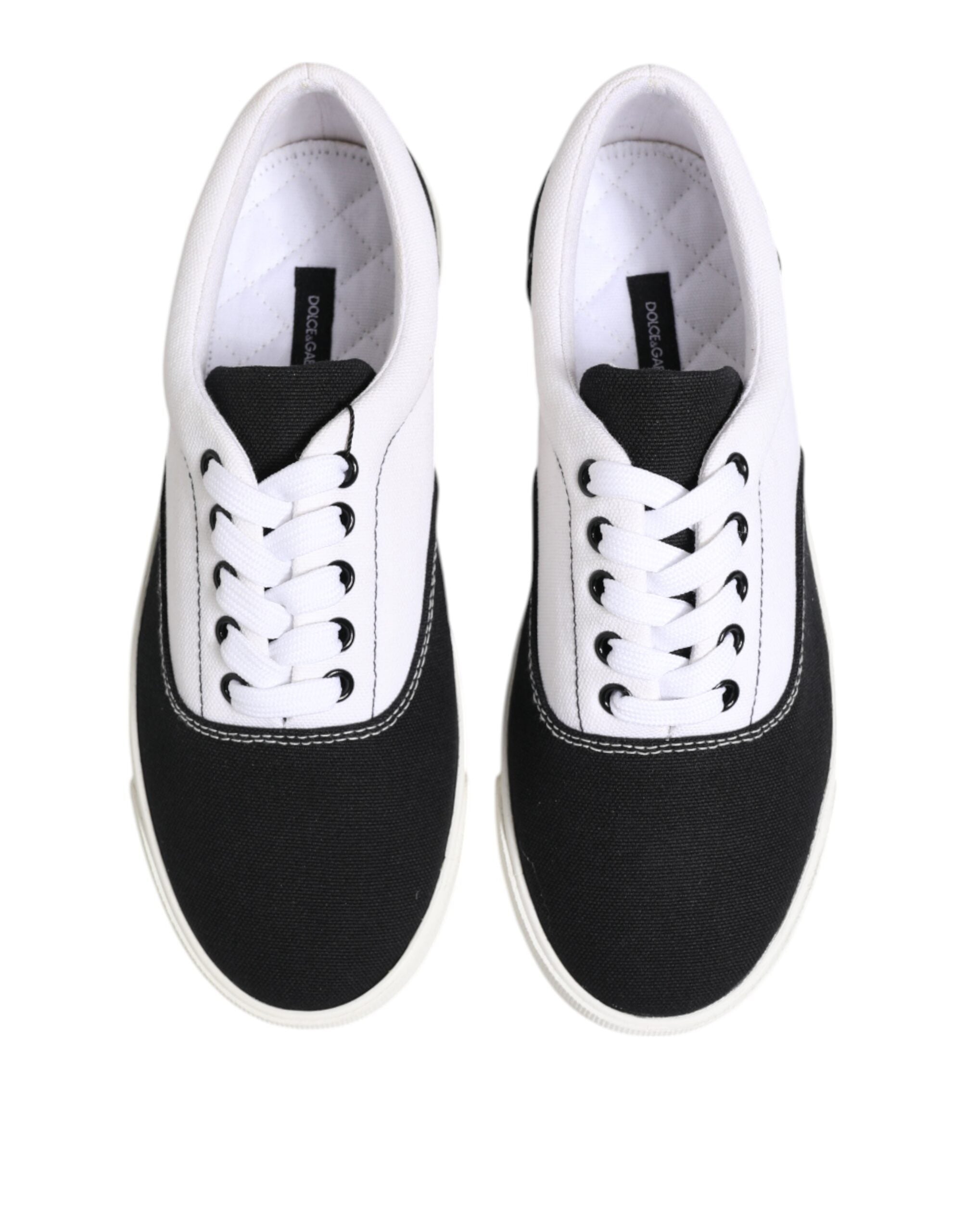 Dolce & Gabbana Schwarze Baumwoll-Canvas Schnürsneaker für Herren