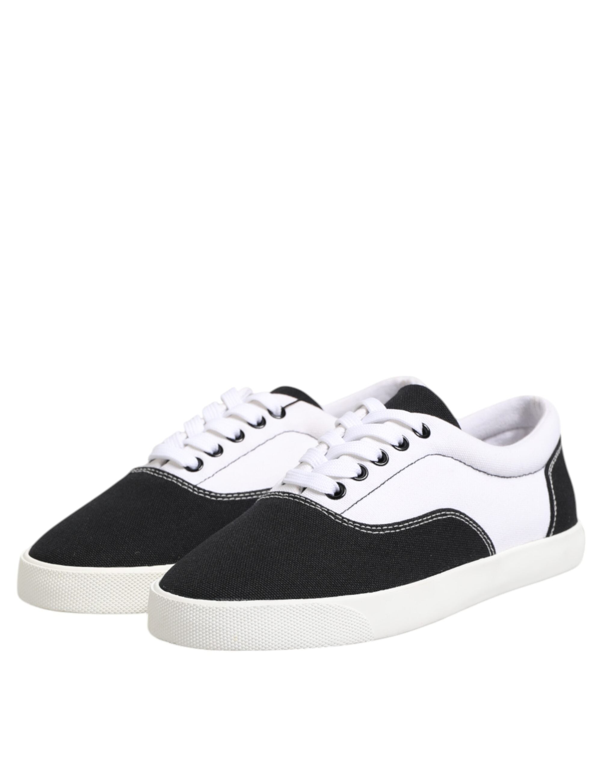Dolce & Gabbana Schwarze Baumwoll-Canvas Schnürsneaker für Herren